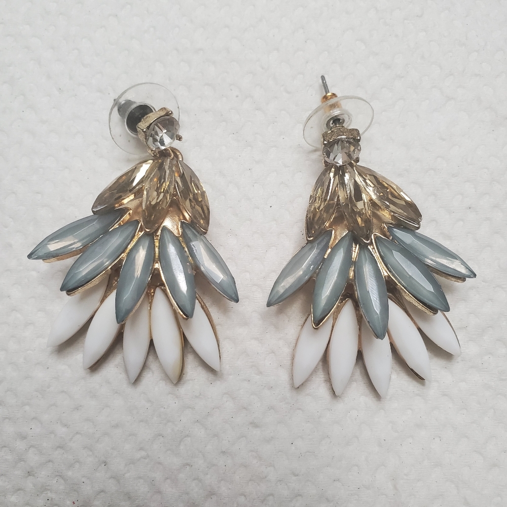 Peacock styled chandelier earrings